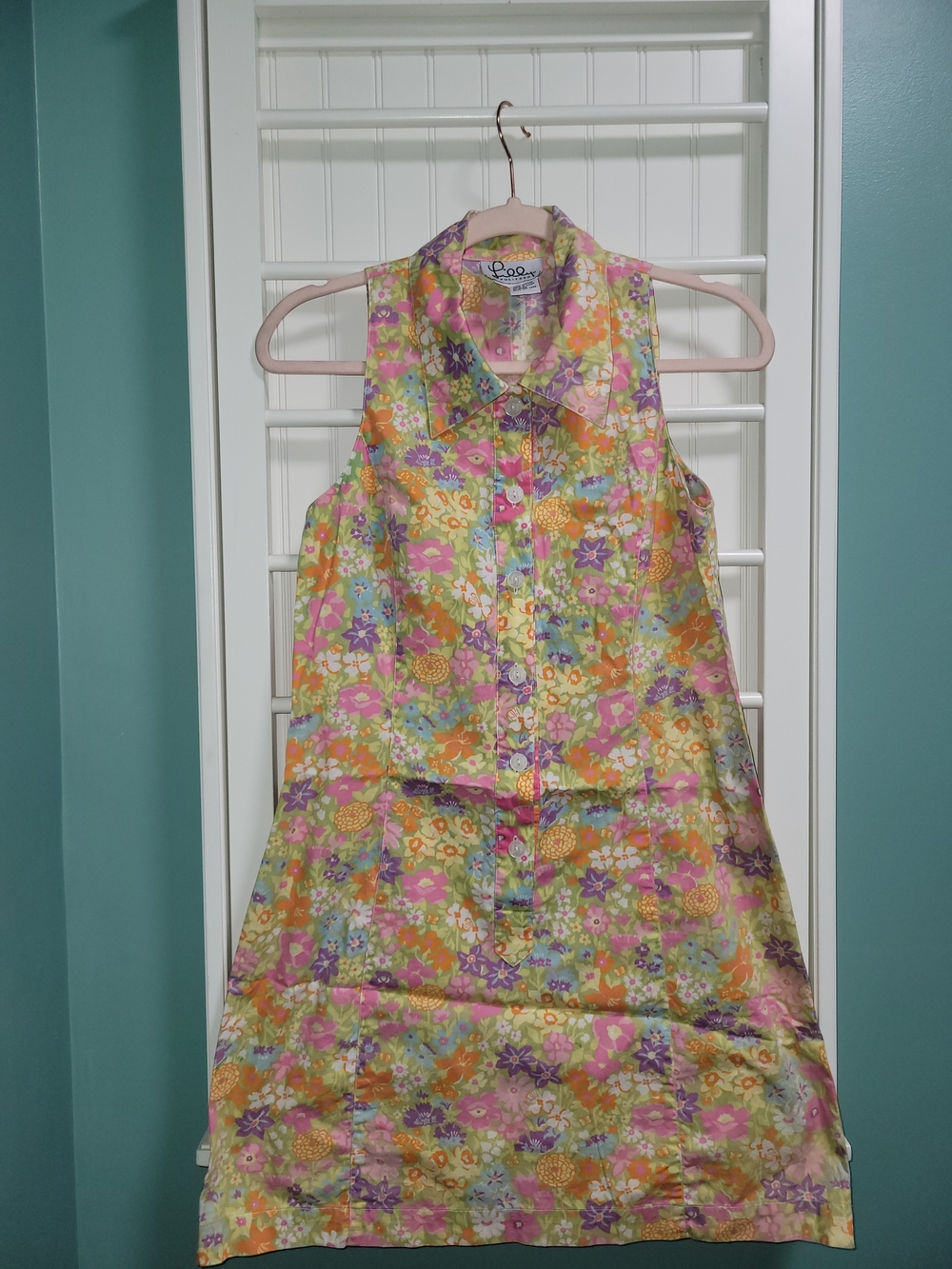 Lilly Pulitzer Floral Button-Front Dress in Pastel Pink, Yellow & Blue Size 8
